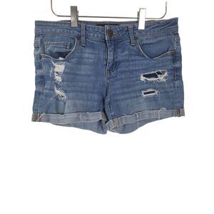 Aeropostale Denim Shorts 4 Womens Midi Medium Wash Distressed Blue Bottoms